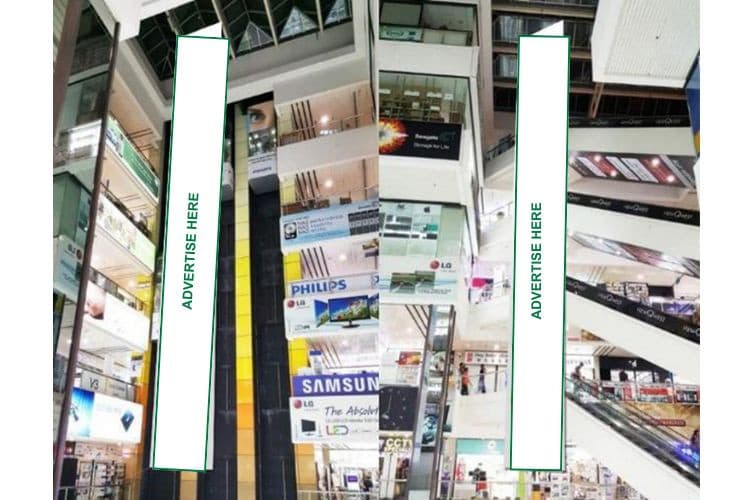 2 Sided Vertical Banner Billboard at Sim Lim Square, Rochor, Central Region (in Central Atrium)