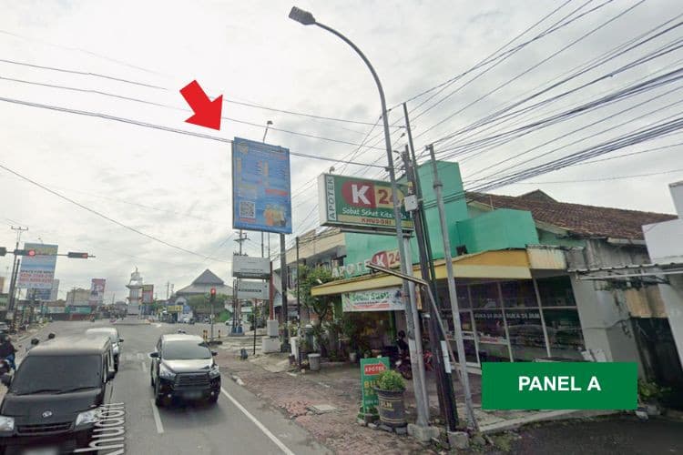 1 Panel Vertical Static Billboard at Jl. Raya Wates, Wates, Yogyakarta, Daerah Istimewa Yogyakarta  (Five Intersection Nyi Ageng Serang Statue A)