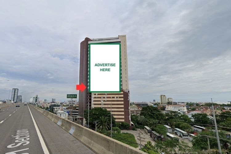 1 Panel Vertical Building Wrap Billboard at MEC Tower(Outbound), Bangkok, Bang Na, Bangkok