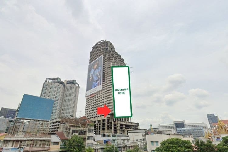 1 Panel Vertical Building Wrap Billboard at Sathorn Unique Tower ( Position 2 ), Bangkok, Sathon, Bangkok