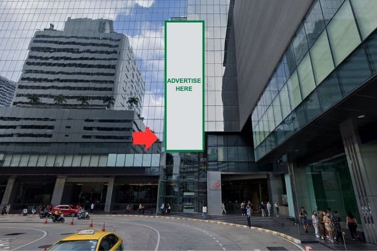 1 Panel Vertical Building Wrap Billboard at The Ninth Tower Grand Rama 9, Bangkok, Huai Khwang, Bangkok