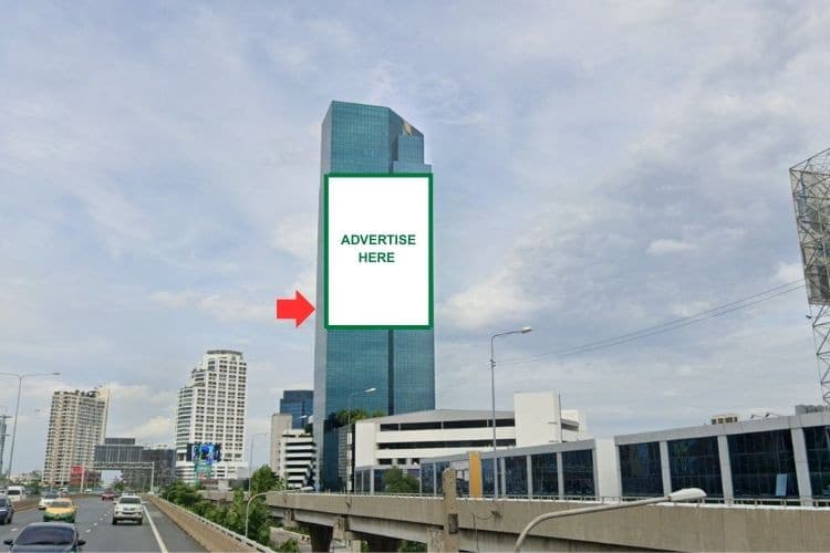 1 Panel Vertical Building Wrap Billboard at Panjathani Tower ( Inbound ), Bangkok, Yan Nawa, Bangkok