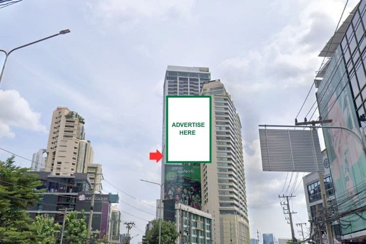 1 Panel Vertical Building Wrap Billboard at Column Tower, Bangkok, Khlong Toei, Bangkok