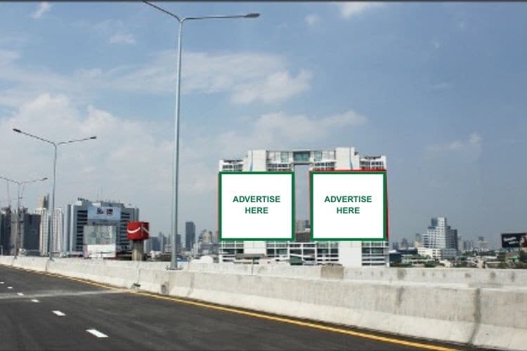 2 Panel Vertical Building Wrap Billboard at Harbour View Residences, Bangkok, Khlong Toei, Bangkok