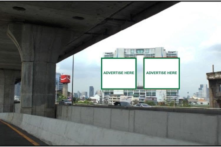 2 Panel Vertical Building Wrap Billboard at Harbour View Residences, Bangkok, Khlong Toei, Bangkok