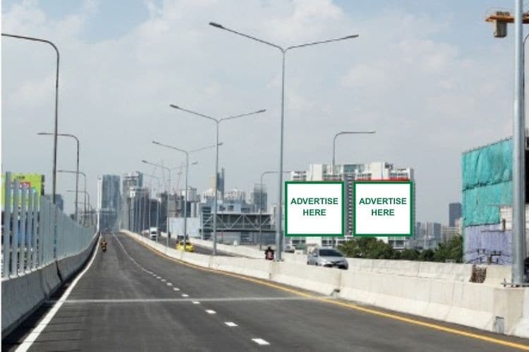 2 Panel Vertical Building Wrap Billboard at Harbour View Residences, Bangkok, Khlong Toei, Bangkok