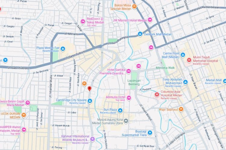 Map - Vertical Static Billboard at Jl. S. Parman, Medan, Sulawesi Utara (Crystal Palace)