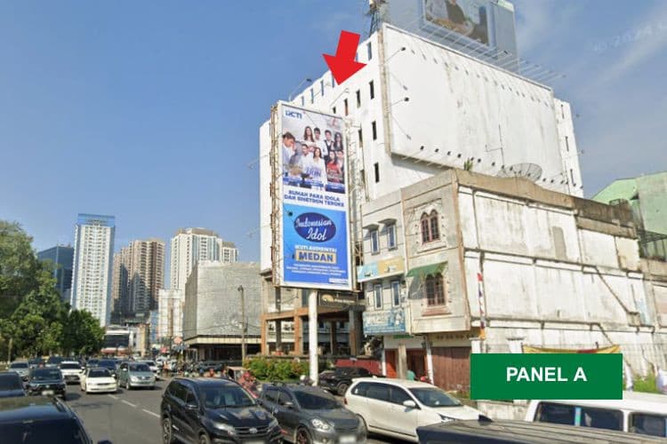 1 Panel Vertical Static Billboard at Jl. Guru Patimpus, Medan, Sumatera Utara  (Nearby Milo Karaoke A)