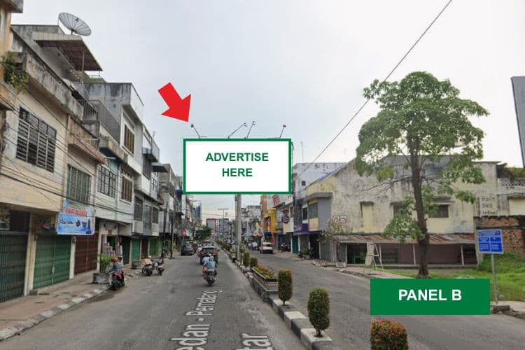 2 Sided Horizontal Static Billboard at Jl. Jendral Sudirman, Tebing Tinggi, Sumatera Utara