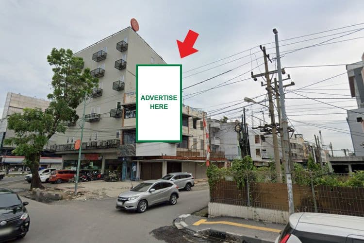 1 Panel Vertical Videotron Billboard at Jl. Gatot Subroto, Medan, Sumatera Utara  (Nearby Alpha Inn)