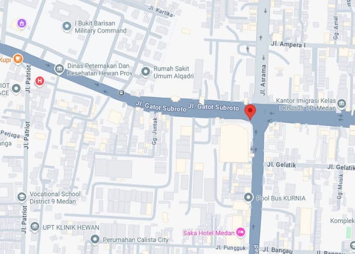 Map - Vertical Videotron Billboard at Jl Jend.Gatot Subroto, Medan, Sumatera Utara  (on Manhattan Times Square)
