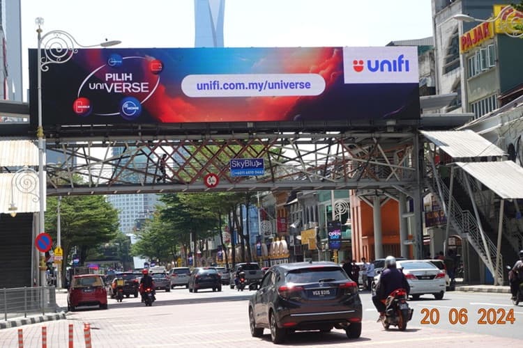 1 Panel Horizontal Digital Overhead Bridge Billboard at Jalan Tun Sambathan, KL Sentral, Kuala Lumpur