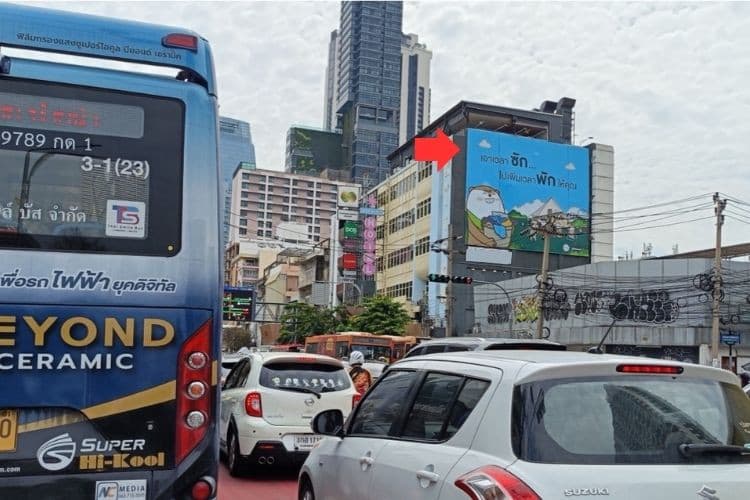 1 Panel Horizontal Classic Billboard Billboard at Phetchaburi Road, Bangkok, Ratchathewi, Bangkok Phet Rama intersection