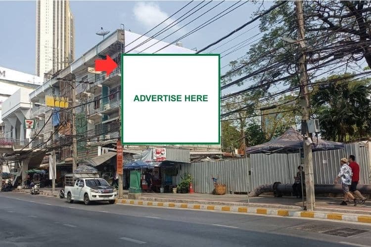 1 Panel Horizontal Classic Billboard Billboard at Charoen Nakhon Road, Khlong San, Bangkok In front of the Peninsula Hotel