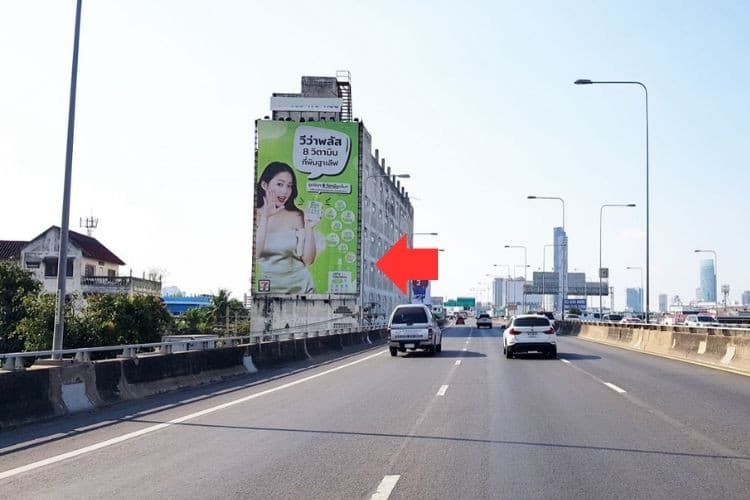 1 Panel Vertical Classic Billboard Billboard at Expressway Stage 2, Bangkok, Bang Kho Laem, Bangkok Before the entrance to Chan Road. left