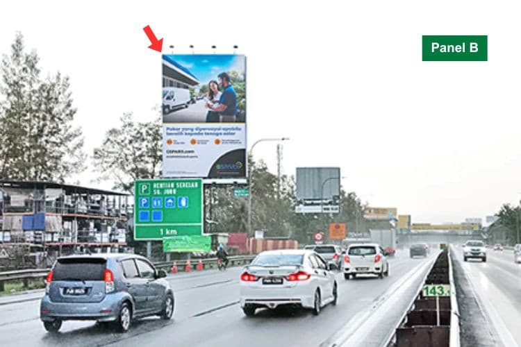 Vertical Unipole Billboard at NSE Highway KM142.9, Juru, Penang