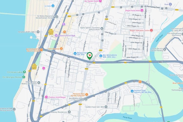 Map - Free Standing Billboard at Jalan Siram - Jalan Heng Choon Thian, Butterworth, Penang (at traffic light junction [B])