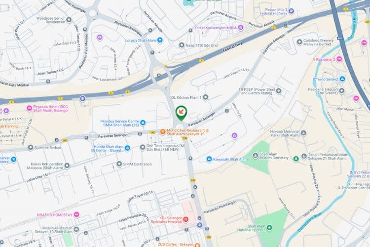 Map - Free Standing Billboard at Bulatan Sejahtera, Jalan Utas 15/7, Seksyen 15, Shah Alam, Selangor (Shah Alam industrial area)