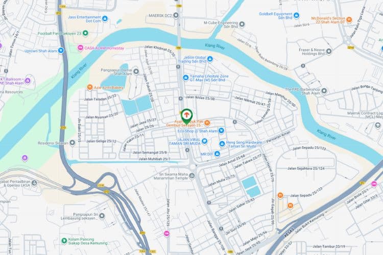 Map - Free Standing Billboard at Bulatan Budiman, Seksyen 25, Shah Alam, Selangor