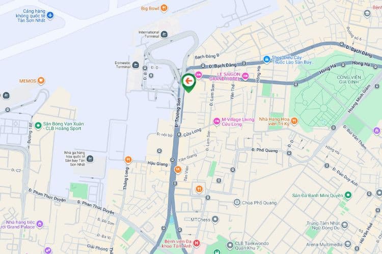 Map - Day view - Horizontal Unipole Billboard at 60c Truong Son, Tan Binh, Ho Chi Minh City