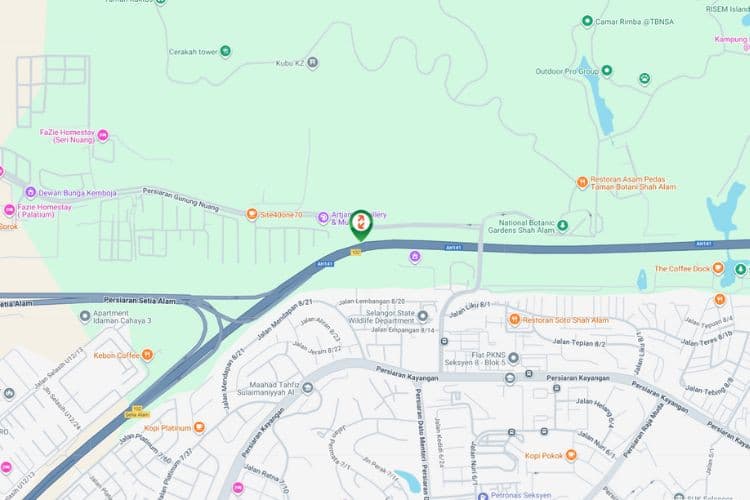 Map - Vertical Minipole Billboard at NKVE KM 4.2, Setia Alam, Shah Alam, Selangor (after Setia Alam interchange)