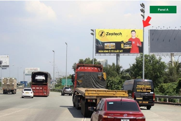 2 Sided Horizontal Unipole Billboard at Long Phuoc Toll Station, Ho Chi Minh City