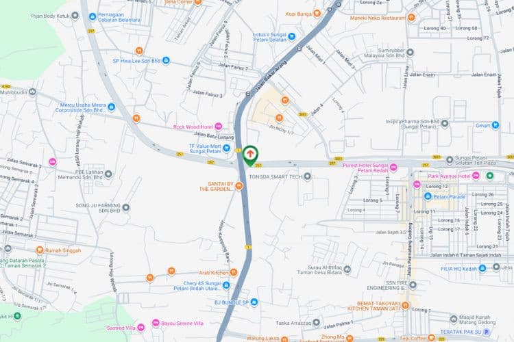 Map - Free Standing Billboard at Jalan Lencongan Barat / Jalan Bakar Arang, Sungai Petani, Kedah (opposite TF Value-Mart Sungai Petani)