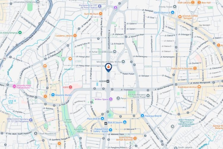 Map - Vertical Videotron Billboard at Jl. Sisingamangaraja, Kebayoran Baru, Jakarta Selatan, DKI Jakarta  (ASEAN Set 1)