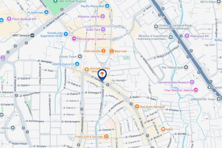 Map - Videotron Billboard at Jl. Senopati, Jakarta Selatan, DKI Jakarta