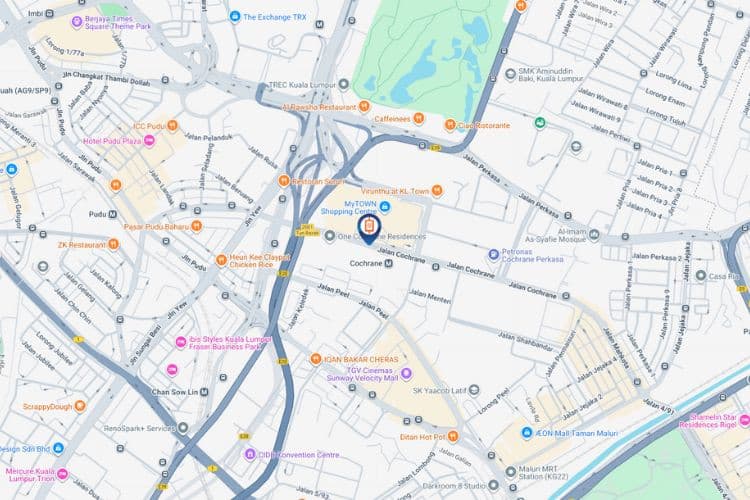 Map - Digital Street Bunting Billboard at Jalan Cochrane, Kuala Lumpur