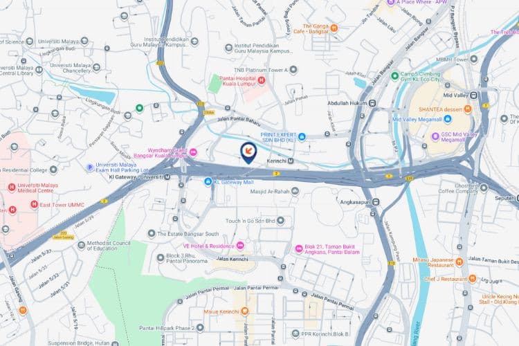 Map - Vertical Digital Screen Billboard at Federal Highway, Kuala Lumpur (opposite Bangsar South)