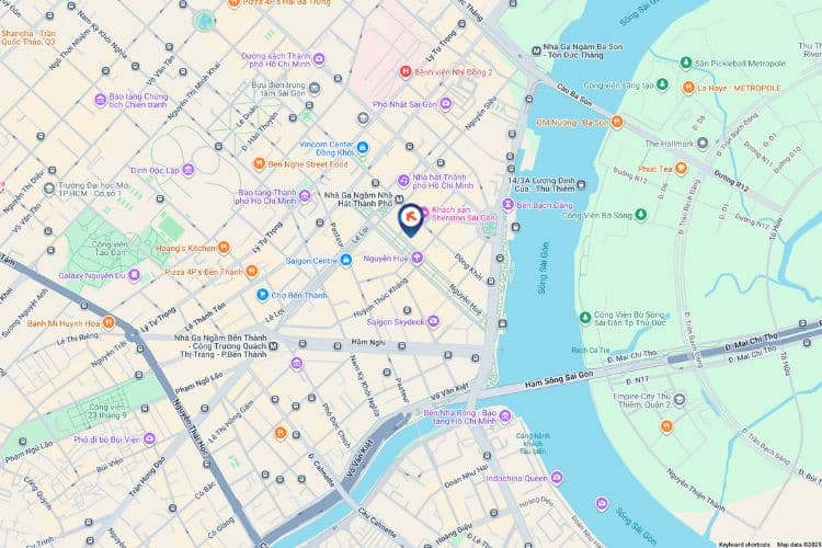 Map - Vertical Digital Screen Billboard at 68A Nguyen Hue, District 1, Ho Chi Minh City (Walking Street)