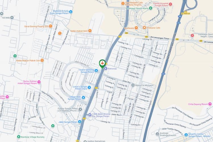Map - Free Standing Billboard at Jalan Badlishah, Sungai Petani, Kedah (near Caltex Lagenda Heights)