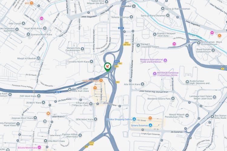 Map - Overhead Bridge Billboard at DUKE Highway KM0.8, Kuala Lumpur (from Plaza Tol Jalan Duta [Panel A])