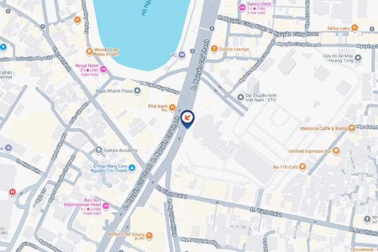 Map - Vertical Unipole Billboard at 43 Nguyen Chi Thanh, Thanh Xuan District, Ha Noi City (VTV)