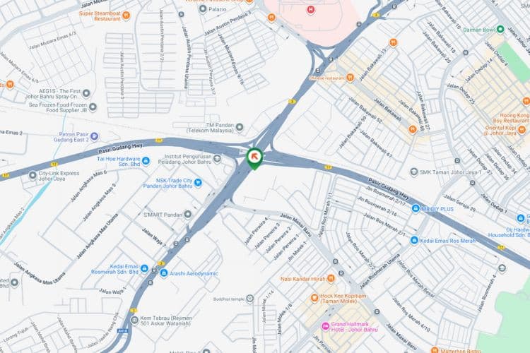 Map - Free Standing Billboard at Jalan Kota Tinggi / Pasir Gudang Highway interchange, Johor Bahru, Johor