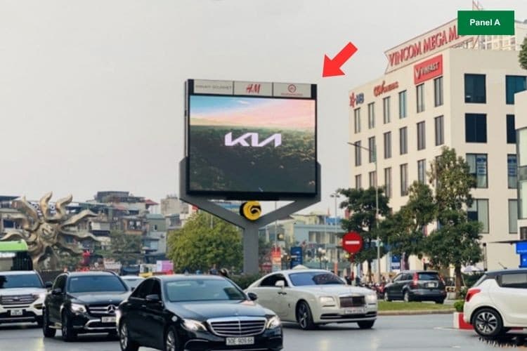 2 Panel LED Unipole Billboard at Vinhomes Time City, Hoang Mai District, Ha Noi City (Entrance of Times City and Park Hill)