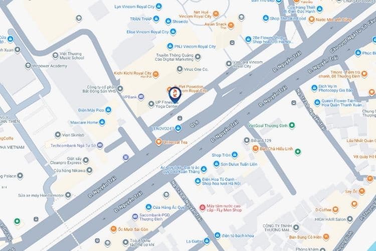 Map - Vertical LED screens Billboard at 72 Nguyen Trai, Thanh Xuan, Ha Noi City (Vincom Mega Mall Royal City)