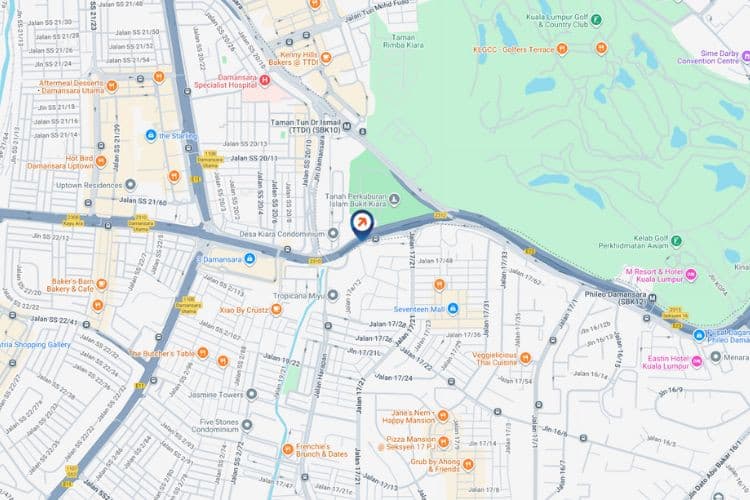 Map - Vertical Digital Screen Billboard at SPRINT Highway, Petaling Jaya, Selangor (near Seksyen 17 PJ)