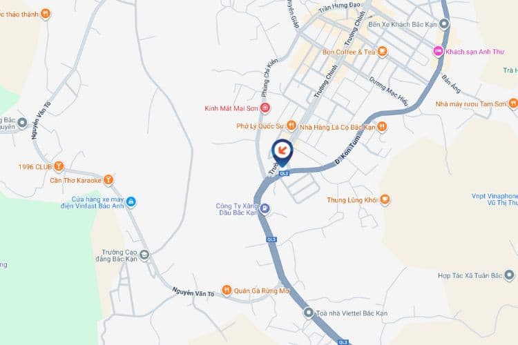 Map - Horizontal LED Unipole Billboard at QL13 Roundabout, Bac Kan Ward, Thai Nguyen