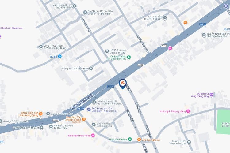 Map - Horizontal LED Unipole Billboard at City Square, Dien Bien Phu Ward, Dien Bien