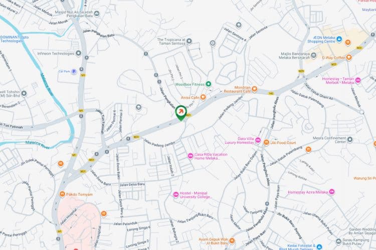 Map - Vertical Minipole Billboard at Jalan Tun Abdul Razak, Taman Indah, Melaka