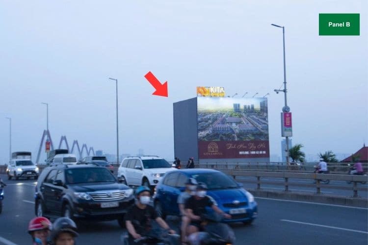 Wall-mounted Pano Billboard at Nhat Tan Bridge, Ha Noi City