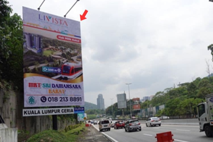 1 Sided Vertical Minipole Billboard at LDP Highway KM0.6, Bandar Menjalara, Petaling Jaya, Selangor