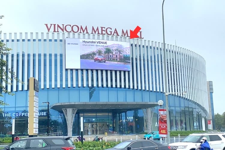 Biển quảng cáo LED mặt dựng dạng ngang, 1 mặt, tại Khu đô thị Vinhomes Smart City, phường Xuân Phương, TP. Hà Nội (Vinhomes Smart City Tây Mỗ).
