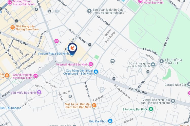 Map - Horizontal LED Wall Cladding Billboard at Ly Thai To – Tran Hung Dao Intersection (Six-way Junction), Suoi Hoa Ward, Bac Ninh