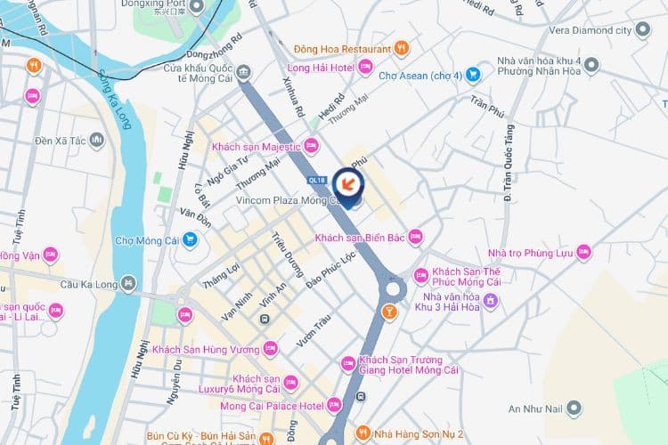 Map -  Horizontal LED Wall Cladding Billboard tại Tran Phu Avenue Street, Mong Cai 1 Ward, Quang Ninh (Vincom Mong Cai)
