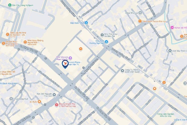 Map - Vertical LED Wall Cladding Billboard at 12 Phan Van Tri, An Nhon Ward, Ho Chi Minh City (Vincom Plaza Phan Van Tri)