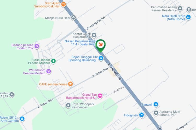 Map - Horizontal Bando Billboard at Jl Ahmad Yani KM 11, Banjarmasin, Kalimantan Selatan  (Near Waterboom Pesona Modern)