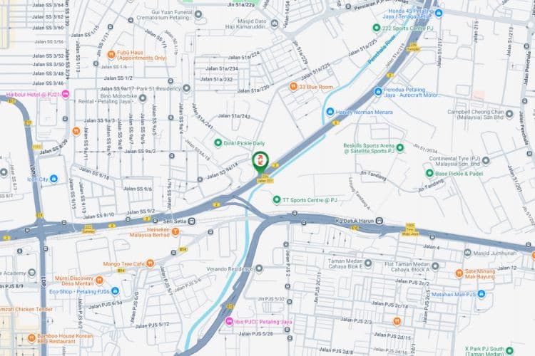 Map - Vertical Twinpole Billboard at Federal Highway, Petaling Jaya, Selangor